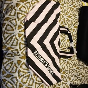 Victoria's Secret Pink & Black Canvas Tote.